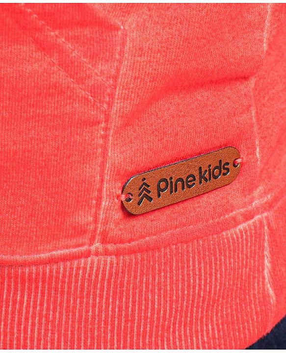 Pine Kids Full Sleeves Bio Wash Sweatshirt - Red