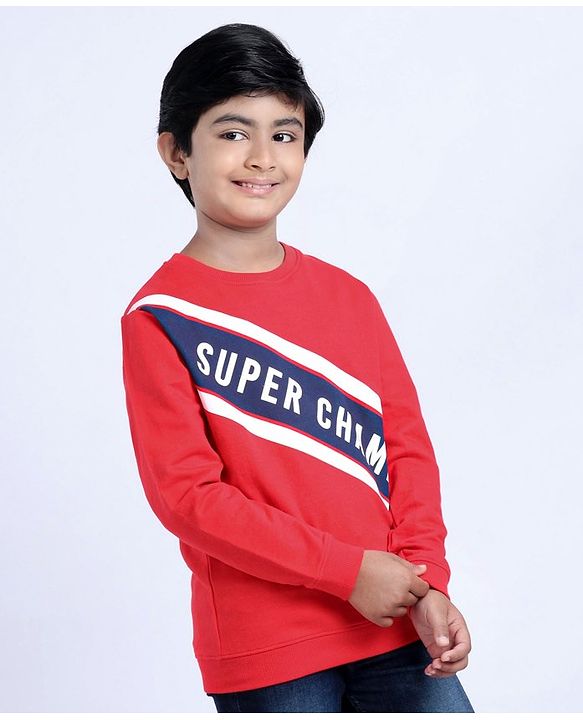 Pine Kids Full Sleeves Sweatshirt Text Print - Multicolour