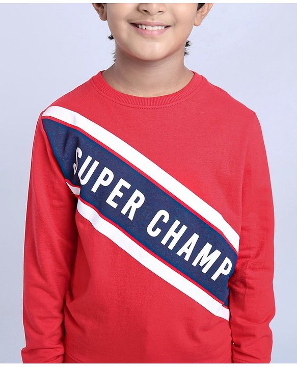 Pine Kids Full Sleeves Sweatshirt Text Print - Multicolour