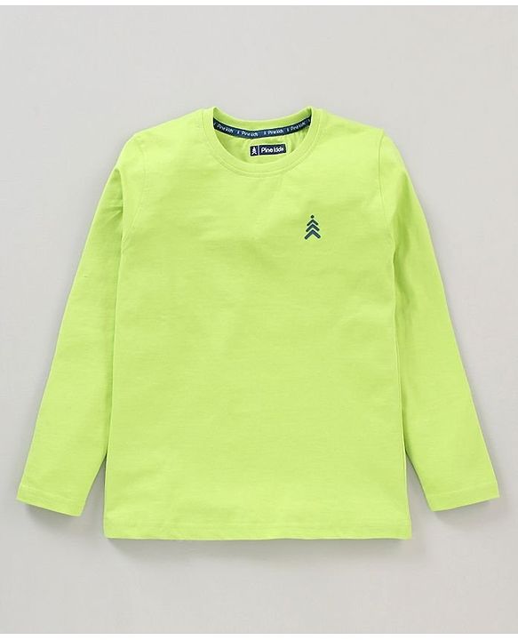 Pine Kids Full Sleeves Biowashed T-shirt Pack of 2 - Green Orange