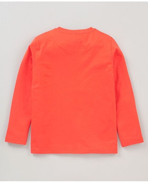 Pine Kids Full Sleeves Biowashed T-shirt Pack of 2 - Green Orange