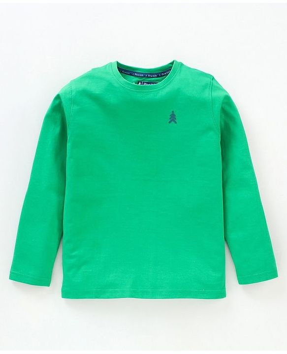 Pine Kids Full Sleeves Biowashed T-shirt Pack of 2 - Green Orange