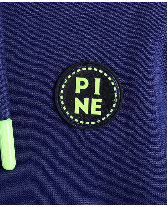 Pine Kids Full Sleeves Front Open Sweatshirt Logo Badge - Blue