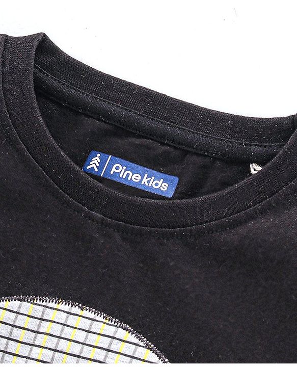Pine Kids Full Sleeves Bio Wash Tee - Black