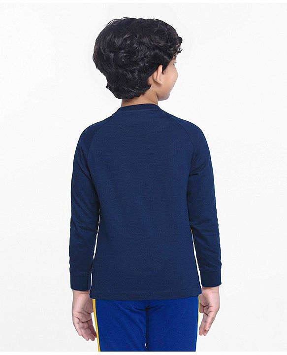 Pine Kids Full Sleeves Bio Wash Tee - Blue Yellow