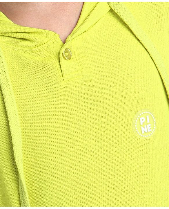 Pine Kids Full Sleeves Hooded Sweatshirt - Lime Green