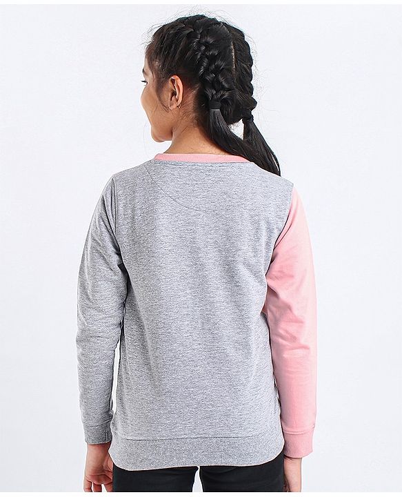 Pine Kids Biowashed Full Sleeves Sweatshirts - Pink
