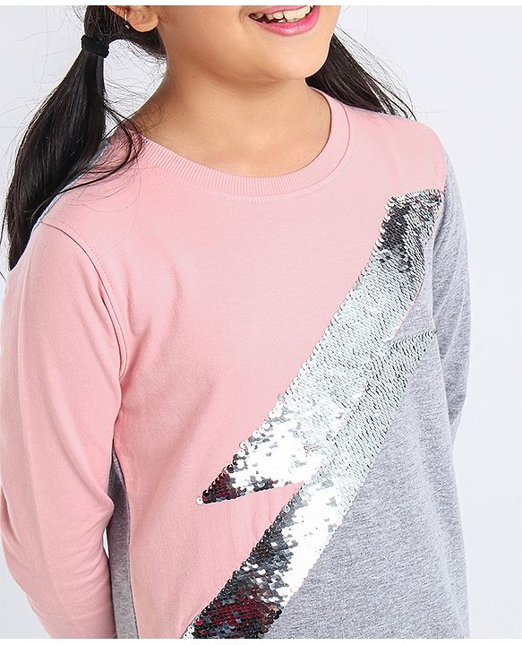 Pine Kids Biowashed Full Sleeves Sweatshirts - Pink
