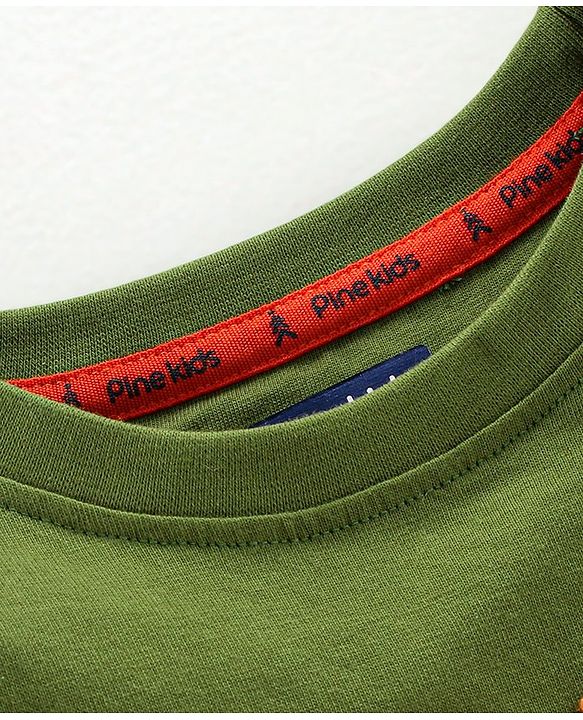 Pine Kids Full Sleeves Bio Washed T-Shirt - Green