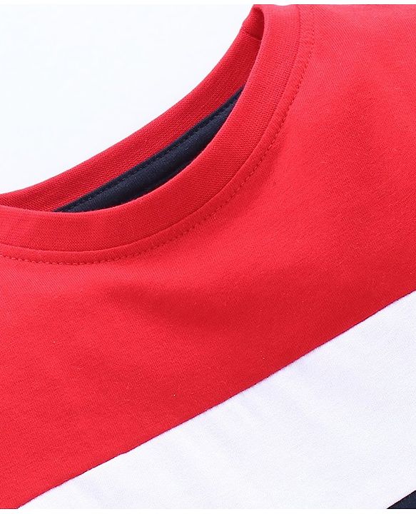 Pine Kids Full Sleeves Bio Wash Tee Mountain Print - Red