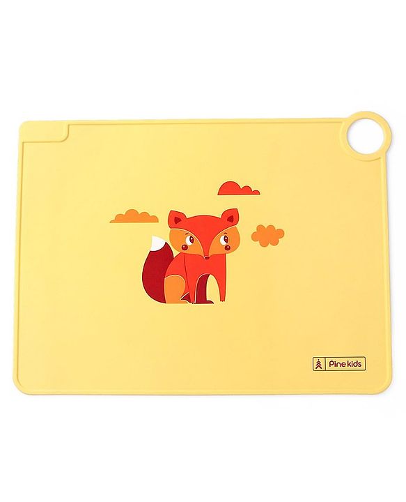 Pine Kids Silicone Animal Printed Placemat - Yellow