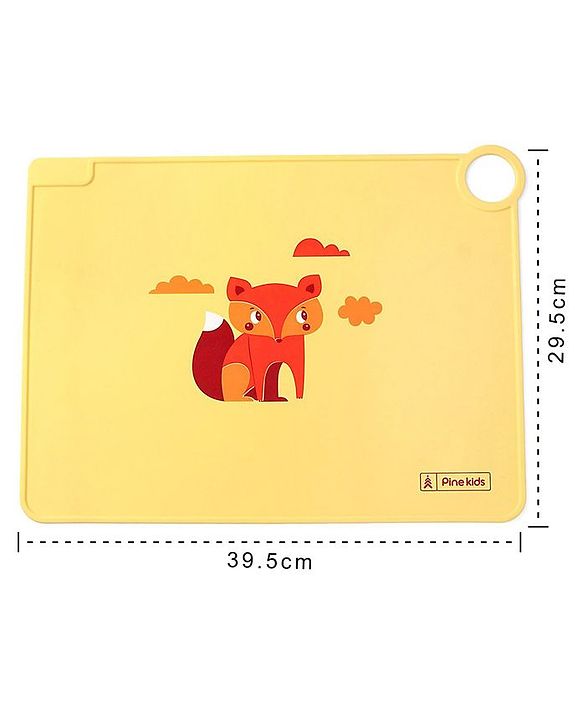 Pine Kids Silicone Animal Printed Placemat - Yellow