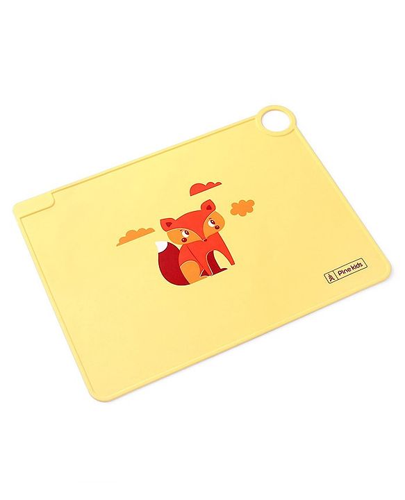 Pine Kids Silicone Animal Printed Placemat - Yellow