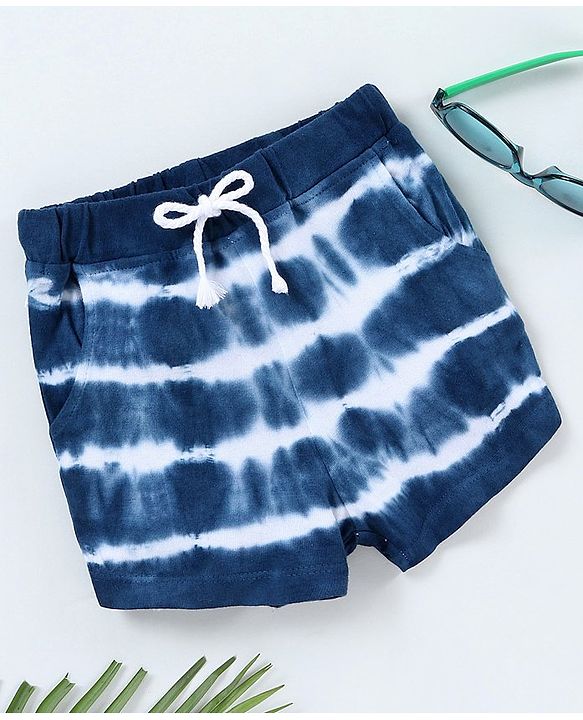 Babyhug Tie Dye Knit Shorts - Navy