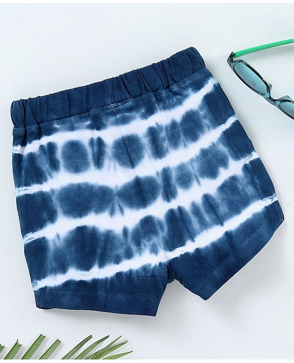 Babyhug Tie Dye Knit Shorts - Navy