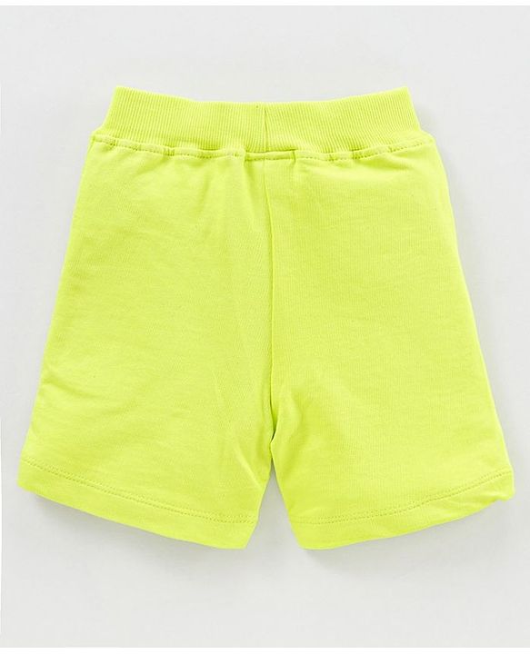 Babyhug Mid Thigh Shorts Dino Print - Lime Yellow