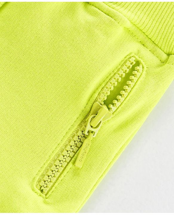 Babyhug Mid Thigh Shorts Dino Print - Lime Yellow
