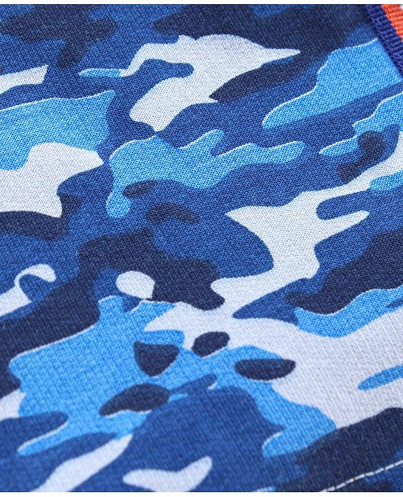 Babyhug Shorts With Drawstring Camouflage Print - Blue
