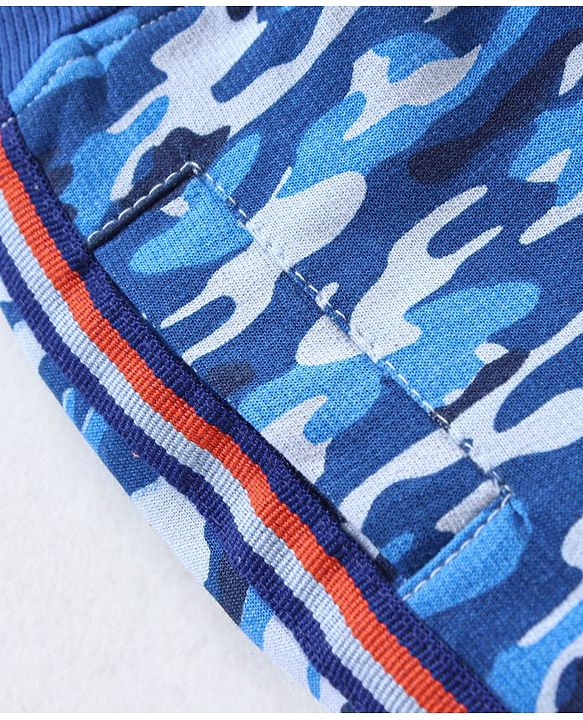 Babyhug Shorts With Drawstring Camouflage Print - Blue