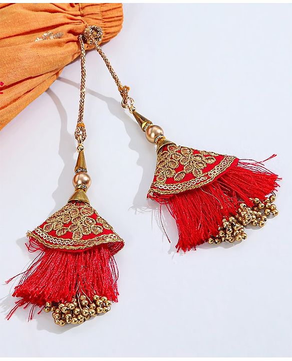Babyhug Flutter Sleeves Sequinned Choli & Lehenga With Dupatta Floral Print - Red Yellow