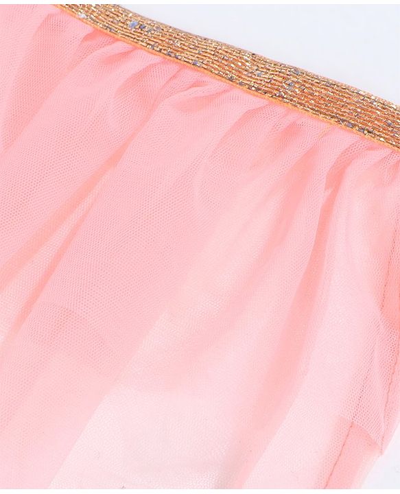 Babyhug Sleeveless Sequined Choli and Ghagra Set with Ruffled Dupatta - Pink