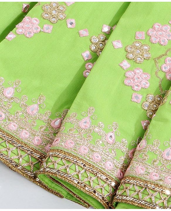 Babyhug Sleeveless Sequined Choli and Ghagra Set with Ruffled Dupatta - Pink