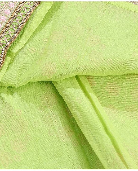 Babyhug Sleeveless Sequined Choli and Ghagra Set with Ruffled Dupatta - Pink