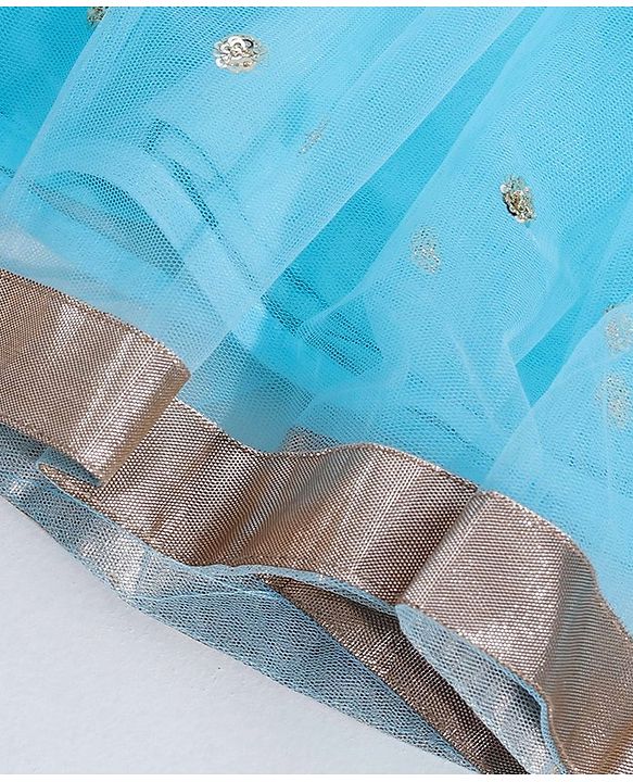 Babyhug Sleeveless Choli & Lehenga With Dupatta Sequins - Blue