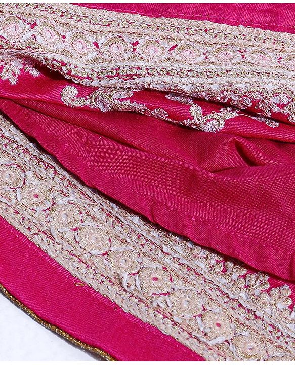 Babyhug Sleeveless Choli & Lehenga With Dupatta Embroidery - Pink