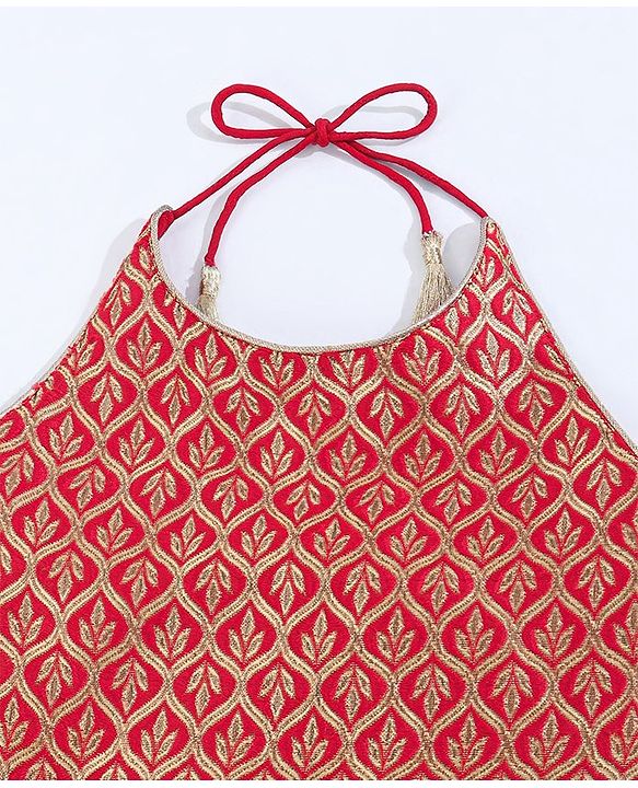 Babyhug Sleeveless Choli & Lehenga with Dupatta - Red
