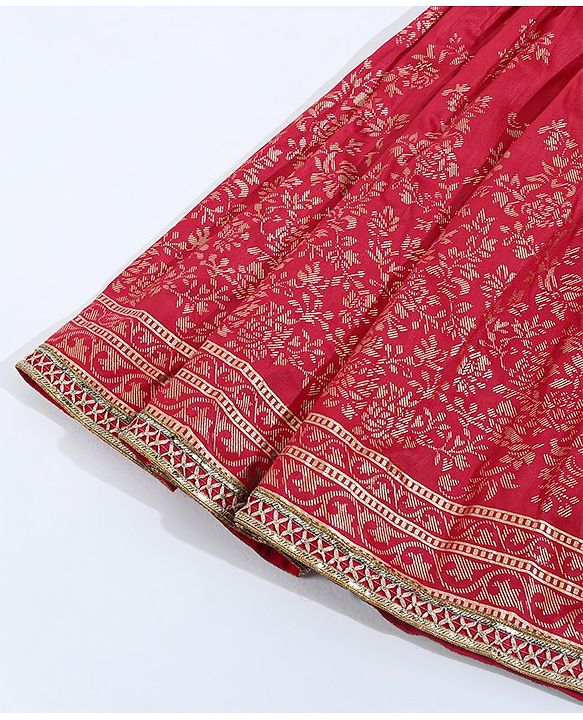 Babyhug Sleeveless Choli & Lehenga with Dupatta - Red