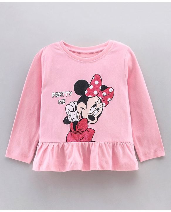 Babyhug Full Sleeves Top & Leggings Minnie Mouse Print - Pink