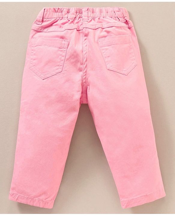 Babyhug Full Sleeves Striped Top & Pant Set Minnie Mouse Print- Pink