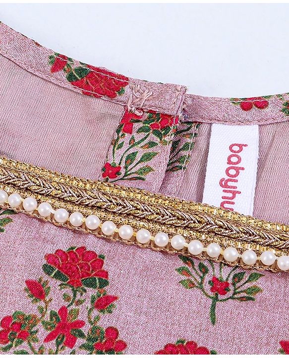 Babyhug Half Sleeves Choli & Lehenga With Dupatta - Pink