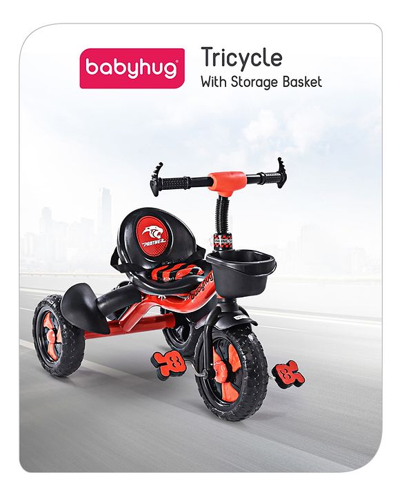 Babyhug Panther Tricycle With Storage Basket - Red