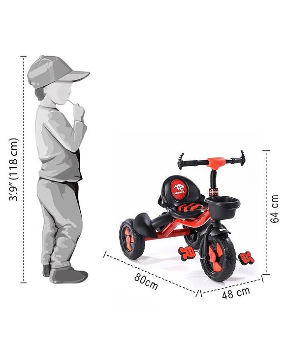 Babyhug Panther Tricycle With Storage Basket - Red