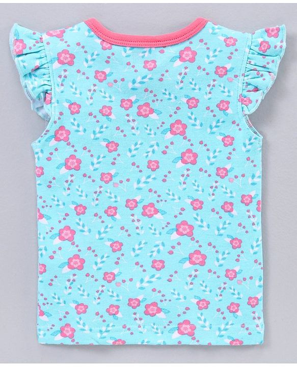 Babyhug 100% Cotton Short Sleeve Vests Strawberry Print Pack of 5 - Blue White Pink