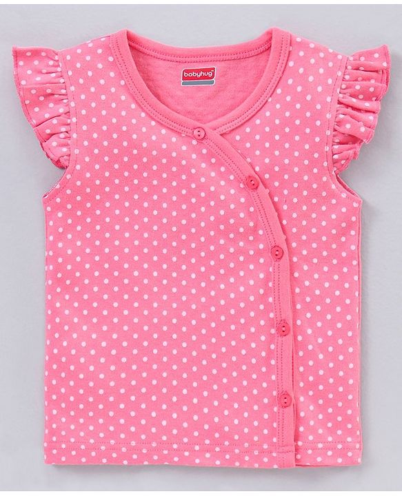 Babyhug 100% Cotton Short Sleeve Vests Strawberry Print Pack of 5 - Blue White Pink