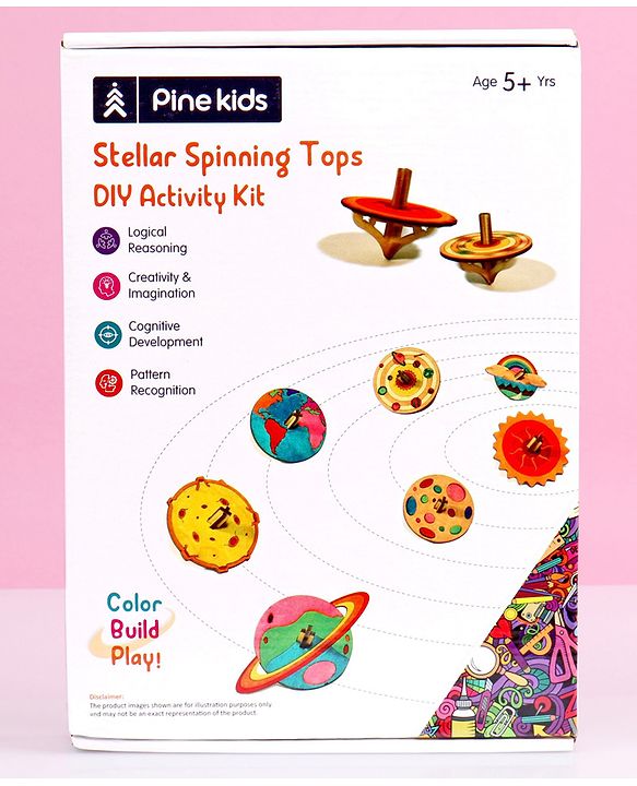 Pine Kids Stellar Spinning Tops DIY Activity Kit - Multicolour