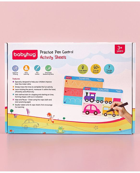 Babyhug Practice Pen Control Activity Sheets - Multicolor