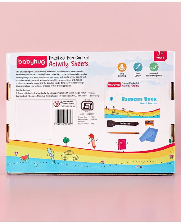 Babyhug Practice Pen Control Activity Sheets - Multicolor