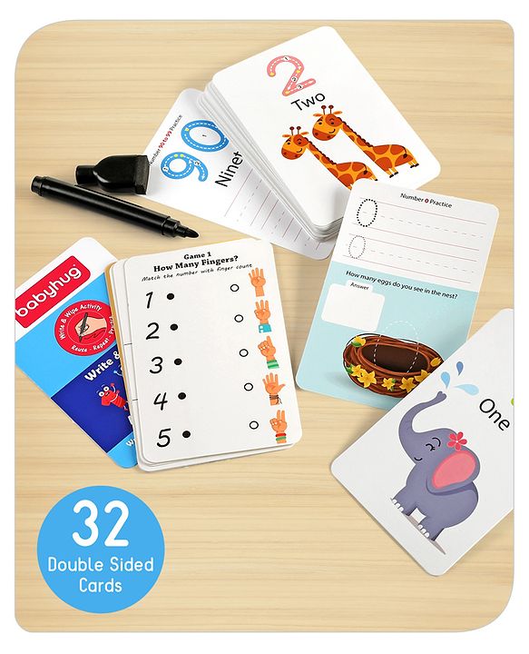 Babyhug My First Number Write N Wipe Activity Cards - Multicolor