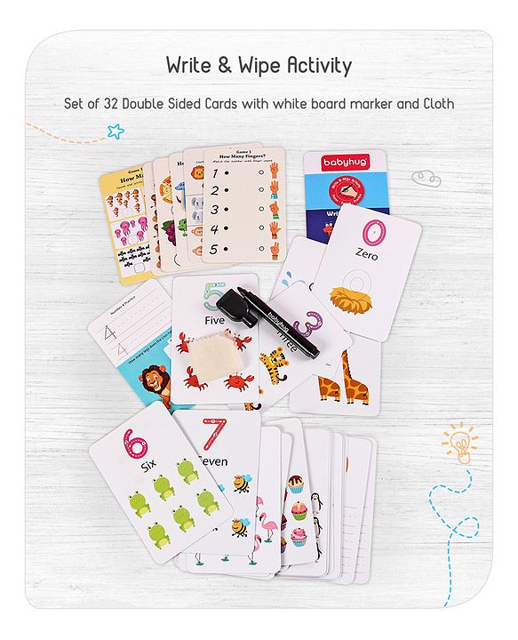 Babyhug My First Number Write N Wipe Activity Cards - Multicolor
