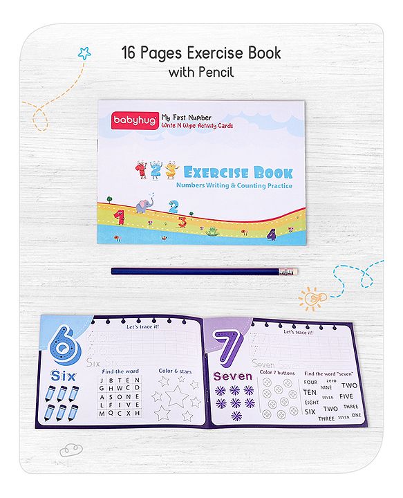 Babyhug My First Number Write N Wipe Activity Cards - Multicolor