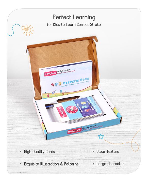 Babyhug My First Number Write N Wipe Activity Cards - Multicolor