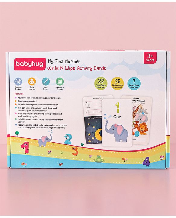 Babyhug My First Number Write N Wipe Activity Cards - Multicolor