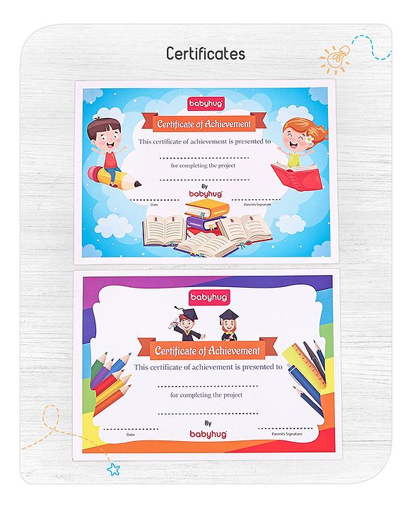 Babyhug Little Gems Jumbo Alphabets Write N Wipe Double Sided Activity Flash Cards with Excercise Book - 31 Pieces