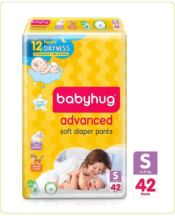Babyhug Advanced Pant Style Diapers Small (S) Size - 42 Pieces