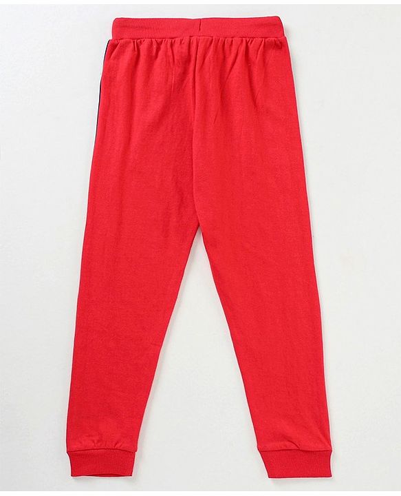 Pine Kids Full Sleeves Biowash Printed Night Suit - Red