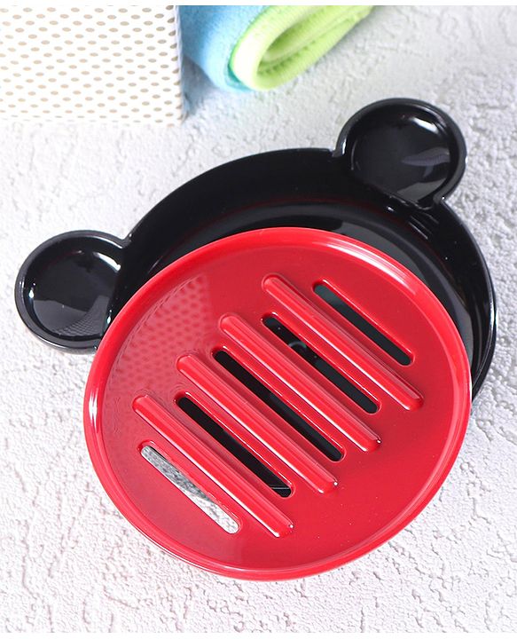 Babyhug Panda Shaped Soap Case - Red & Black
